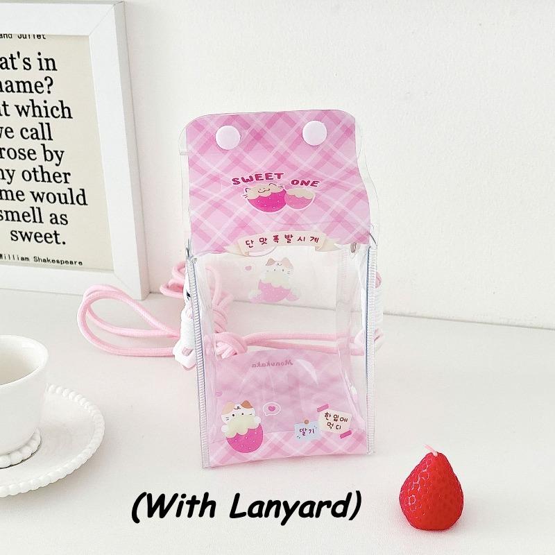 Kawaii Dessert PVC Storage Bags for Girls Cute Doll Storage Bags with Lanyard Plush Doll Display Shoulder Bags Wholesales 2025