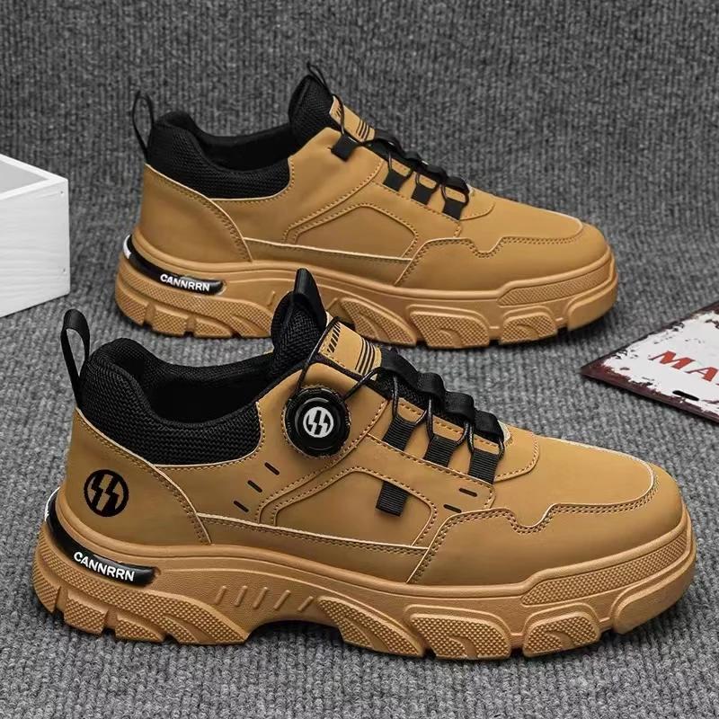 

Осенние мужские ботинки повседневные новые мужские короткие ботинки для альпинизма ретро вращающиеся кнопки высокие толстые подошвы спортивная обувь Zapatillas 44 хаки