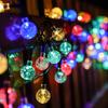 Solar Crystal Globe LED String Lights, 8 Modes IP65 Waterproof Fairy Garland, Solar Christmas Light for Garden Party Outdoor Decor