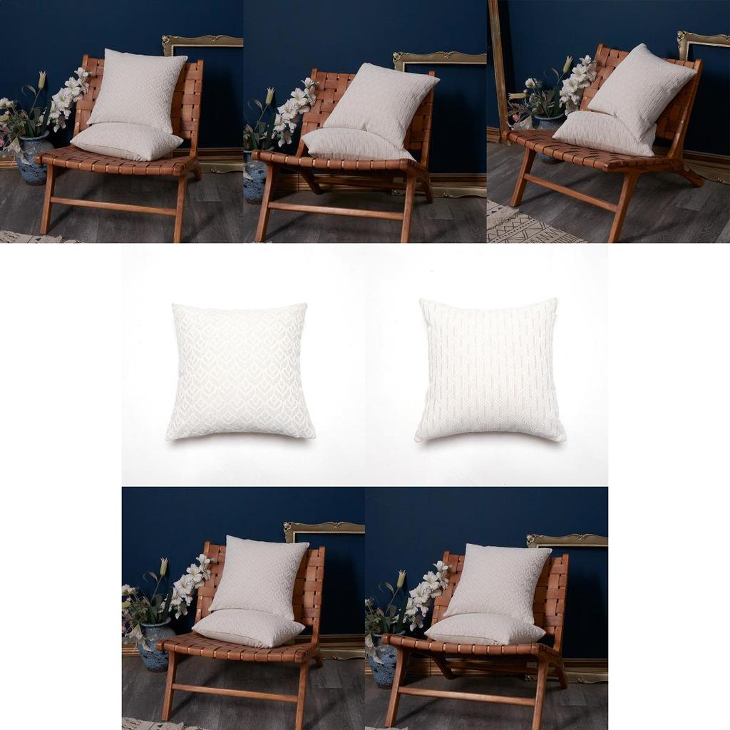 Pillowcase Only Luxurious French Creamy Style Chenille Pillow Cover With Geometric Patterns