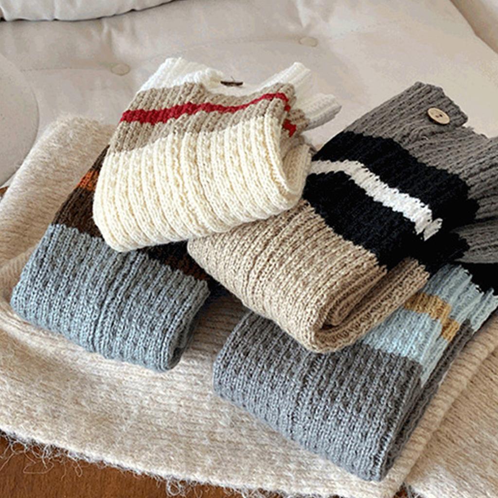 Herbst Winter Socken Stulpen Strümpfe Retro Socken Mädchen Gestrickte Beinwärmer Häkelstrümpfe Socken Knöchelwärmer Socken