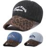 Amerikanische Vintage Baumwoll-Baseballkappe mit Leopardenmuster und Stickerei zum Sonnenschutz