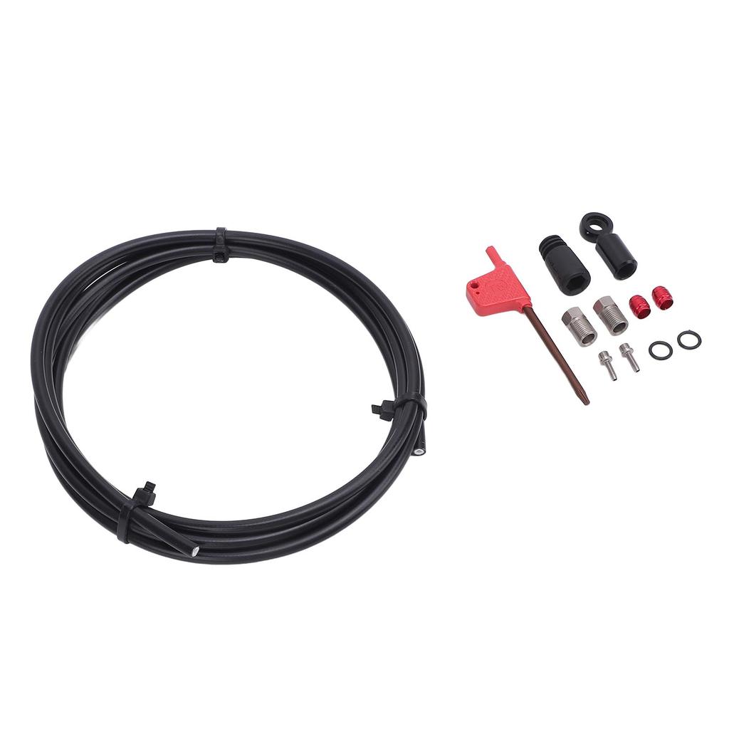 Hydraulic Disc Brake Hose Kit 6.6FT Rubber Metal Hydraulic Disc Brake Hose Fitting Kit for HRD Red