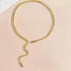 Exaggerated Metal Snake Winding Collar Y-Shaped Necklace Bracelet Set Adjustable Personality Niche