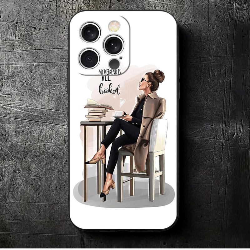 

Girl Boss Lady Pink Soft Phone Case for iPhone 16 16E 17 Air 15 Pro Max 14 Plus 13 Mini 11 12 7 Black Cover Back Shell iPhone 14