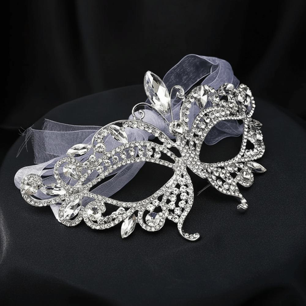 Rhinestone Rhinestone Face Mask Half Face Hollow Eye Mask Luxury Masquerade Mask Wedding Party