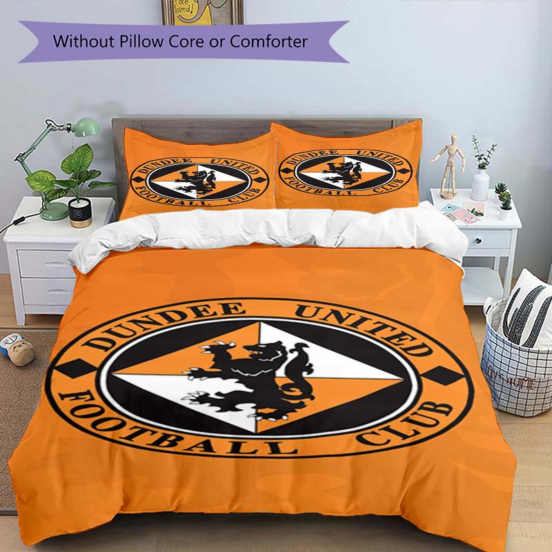 Dundee United Crest Printed Pattern Duvet Cover Set – Includes 1 Duvet Cover and 2 Matching Pillowcases Bedroom Decor Christmas Gifts