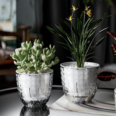 Self Watering Flowerpot Visible Double Layer Planter with Wick Rope Self Watering Plant Pot for Indoor Plants Orchids Herbs
