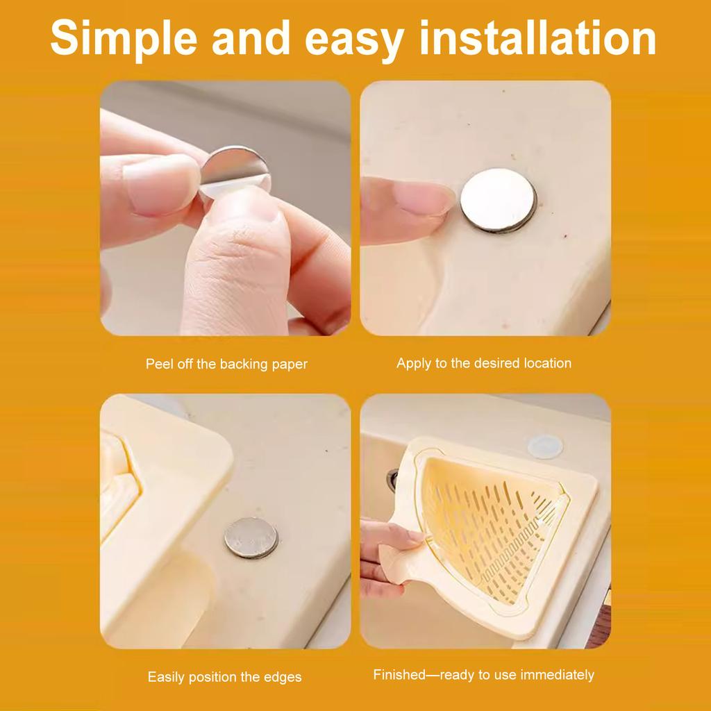 Kitchen Sink Drain Strainer Anti-Clog Food Catcher Triangular Sink Food Catcher Basket for Fruit Vegetable Noodle Washing Home