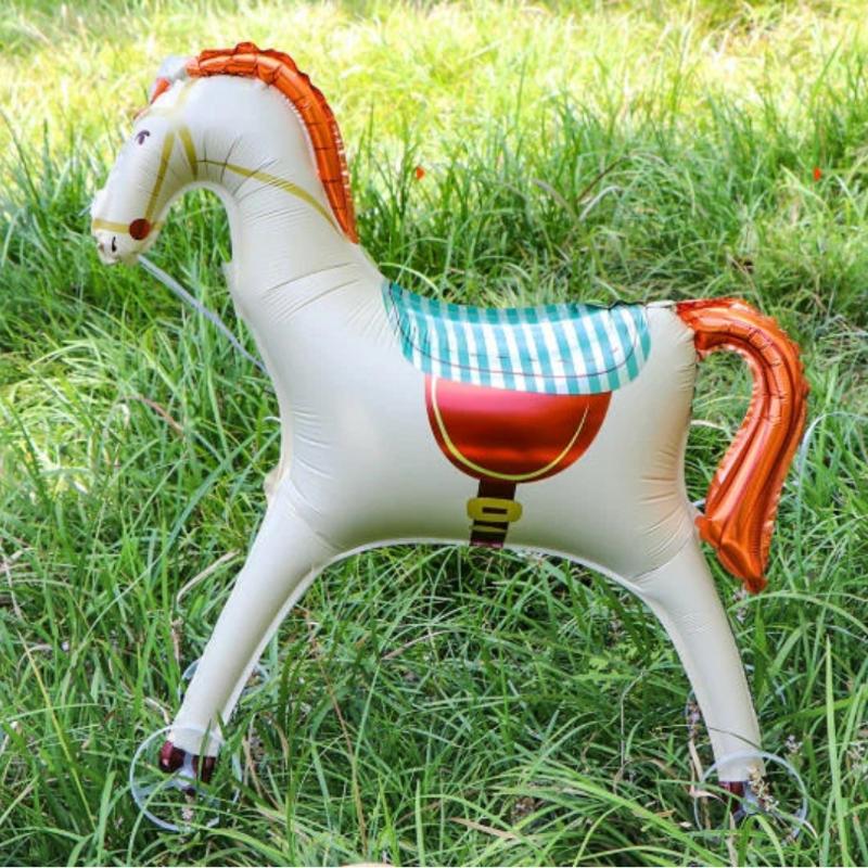 1Pcs Pet Pony Birthday Farm Party Theme Balloons Horse Birthday Party Decor Aluminum Film Ballons Baby Shower Photo Props