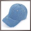 Plain Denim Distressed CP153 [One Limitation] Cap, Casual, Stylish, Men's & Women's, (Blue)