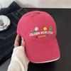 Korean-Style Flower Baseball Cap Letters Embroidered Peaked Cap Leisure Sun Hat  Outdoor