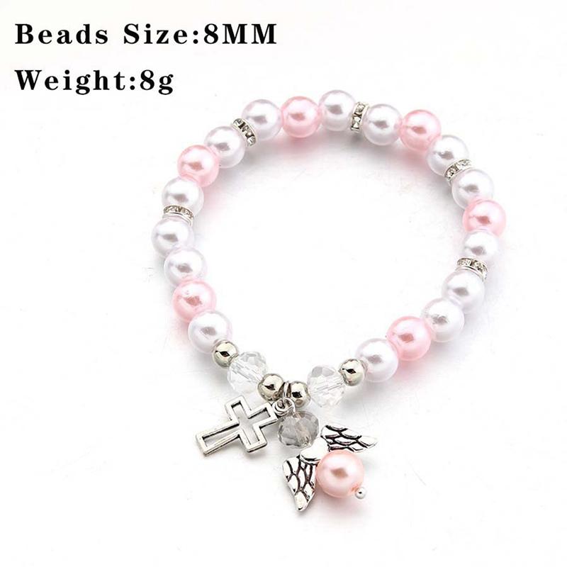 Hollowed-out Cross Angel Accessory Bracelet Elastic String Bracelet Elastic Baptismal Jewelry