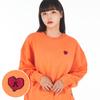 ASTRAL PROJECTION Oversized Drop Shoulder Balloon Heart Sweatshirt_Coral