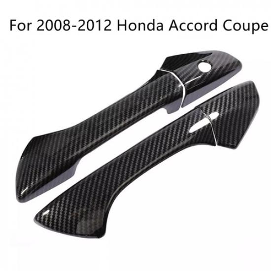For 2008-2012 Honda Accord Coupe Carbon Fiber Style Side Door Handle Covers Trim