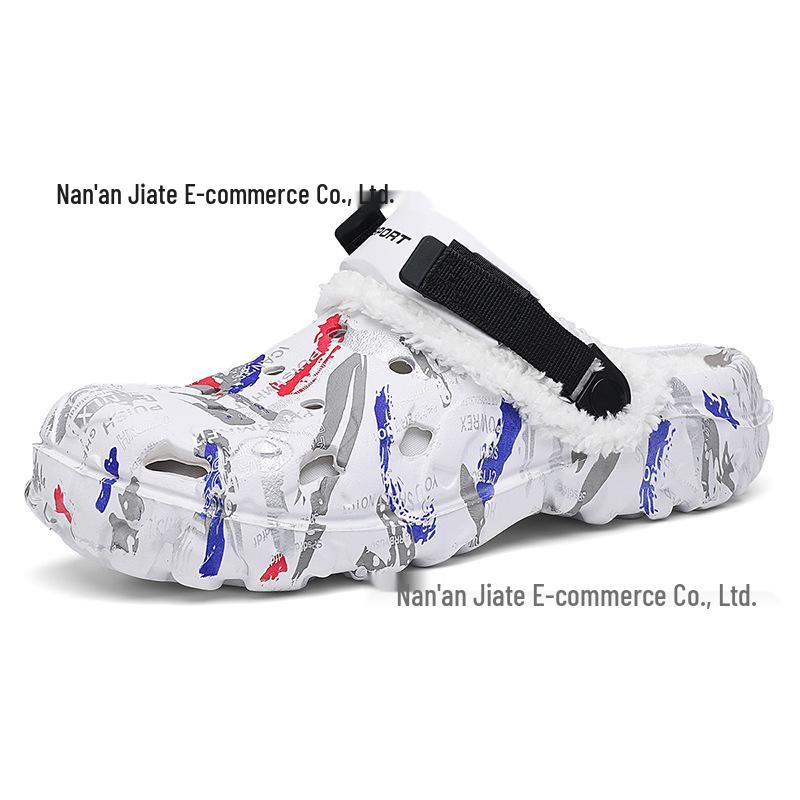 Men's Fleece-Lined Cotton Slippers - Lightweight Plus Size Closed-Toe Shoes