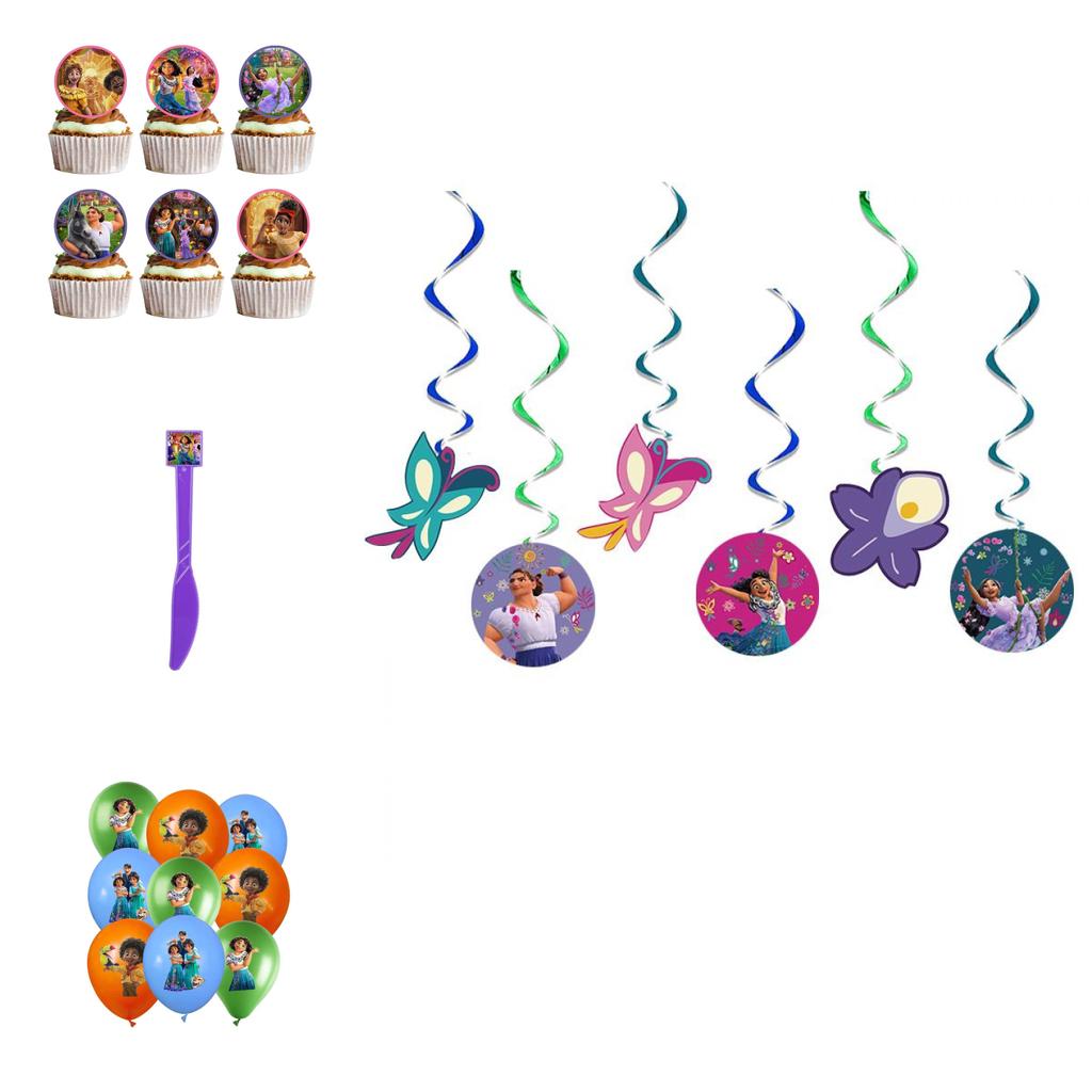 Vibrant Encanto Birthday Party Decorations Set With Backdrop Banner And Cupcake Toppers