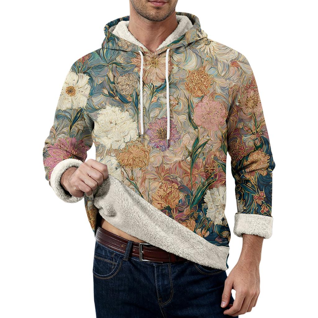 Men's Casual Long-Sleeve Fleece Hoodie With Pockets