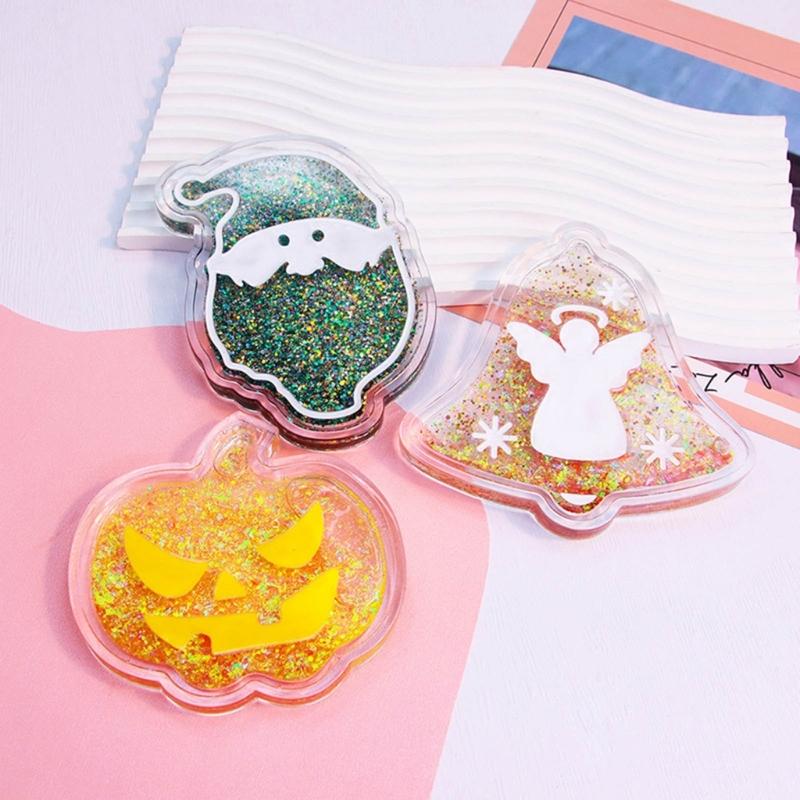 Silicone Halloween Skull Coaster Resin Casting Mold Quicksand Christmas Tree Snowflake Cup Mat Mold Home Decor Art Craft