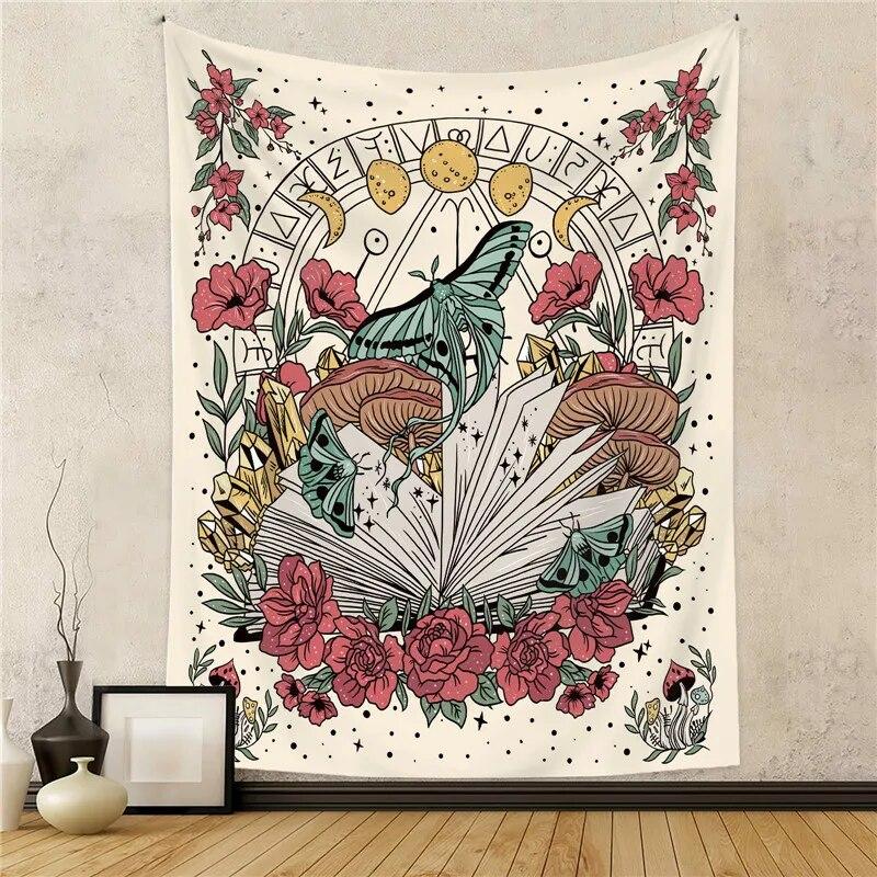 Psychedelic Butterfly Tapestry Wall Hanging Cloth Bohemian Witchcraft Hippie Aesthetic Dorm Home Decor