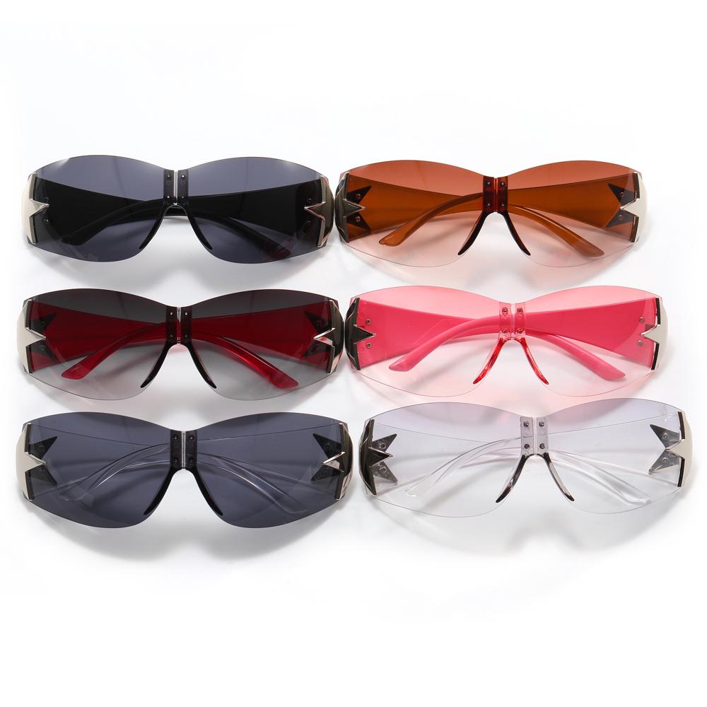 Superhot Eyewear 28761 Fashion 2023 Sun Glasses Oversized Rimless Shield Y2K Star Sunglasses