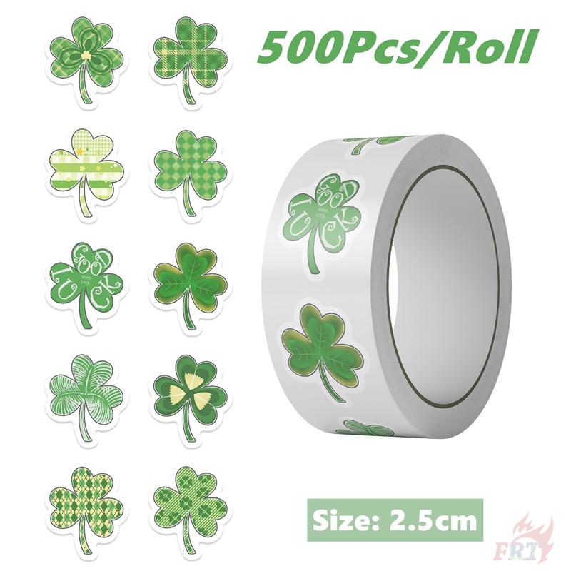 500Pcs/Roll Lucky Clover Kids Rewards Stickers - DIY Scrapbooks Album Decor Sealing Label Decals