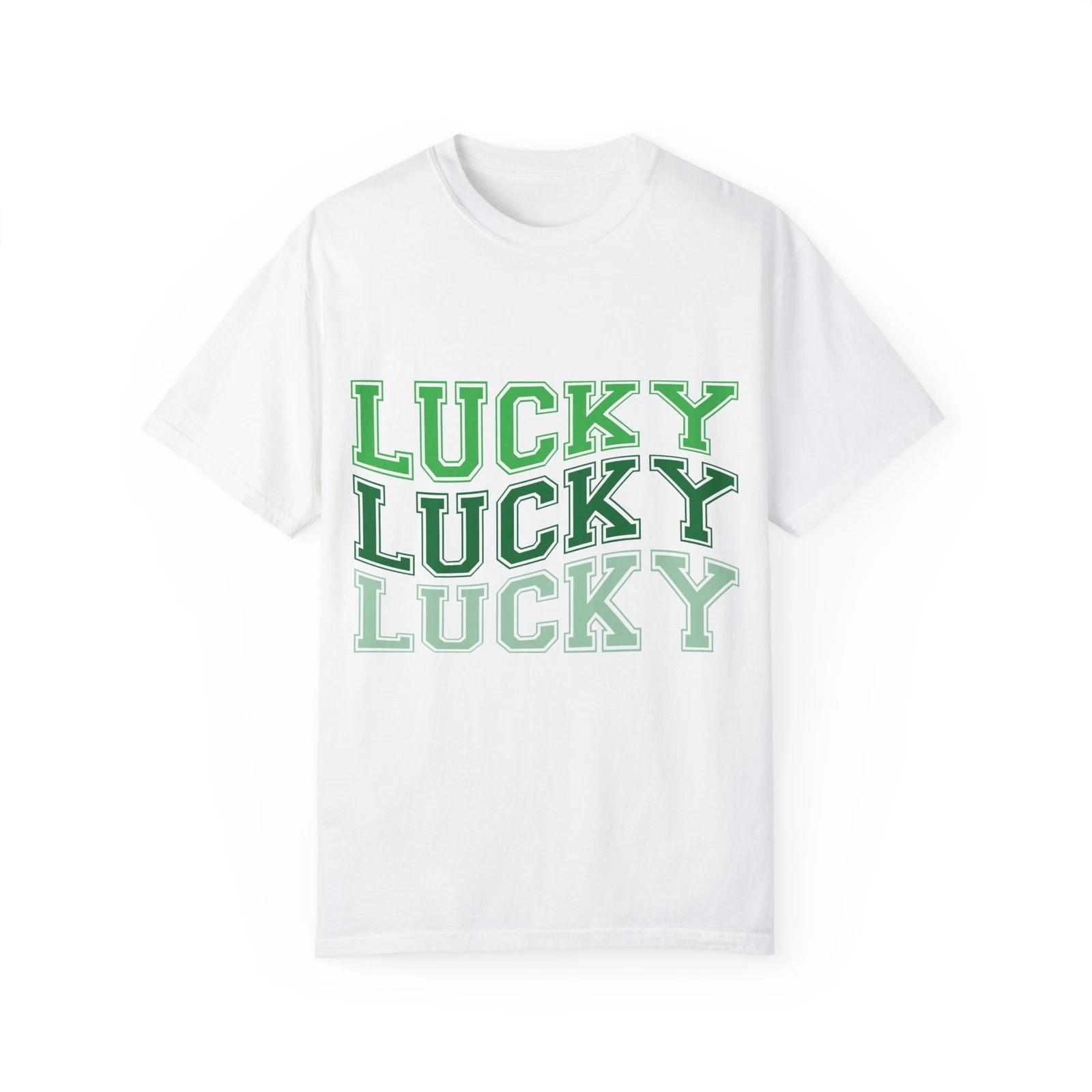 Lucky Garment-Dyed T shirt | Unisex, St. Patrick s Day, Casual Wear, Gift for 4XL