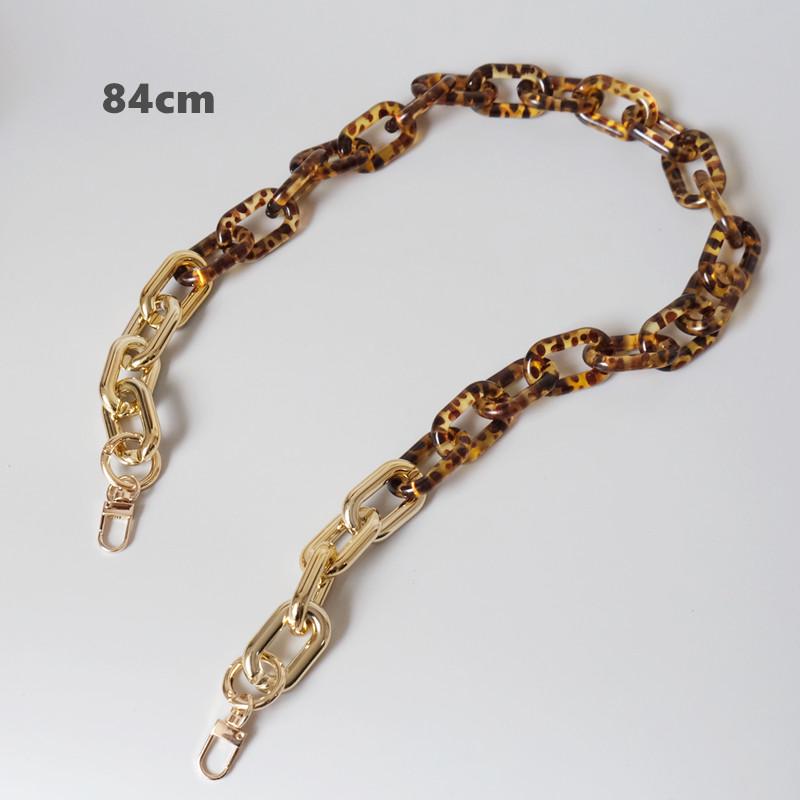 New Fashion Woman Bag Accessory Detachable Part Replacement Chain Leopard Gold Silver Acrylic Strap Women Shoulder Handle Chain