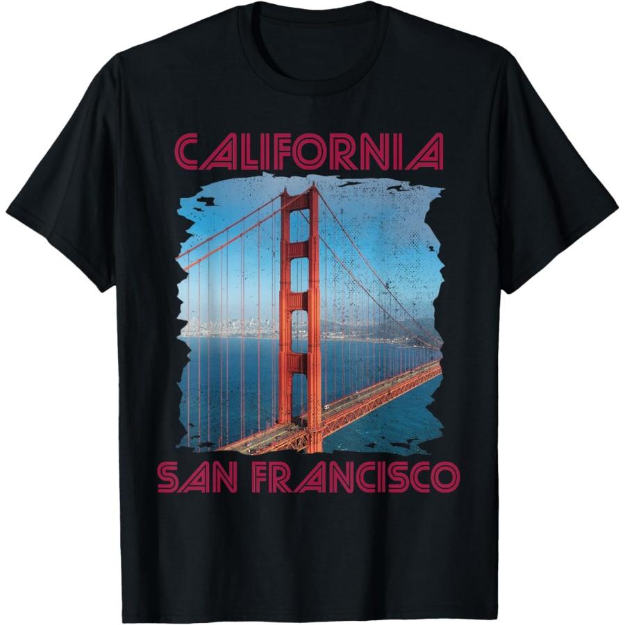 California Golden Gate Bridge Souvenir San Francisco Tour T-Shirt XXXXXL чёрный