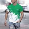 26. New Popular Casual and Comfortable Short-sleeve T-shirt, 3D Printing Technology, Suitable for Layering and Outerwear, Loose Striped Short-sleeve 