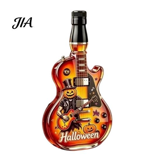 Decanter Retro in Vetro Borosilicato a Forma di Chitarra Decorativa, Grande Capacità, Tappo a Vite, Birra per Conservazione E