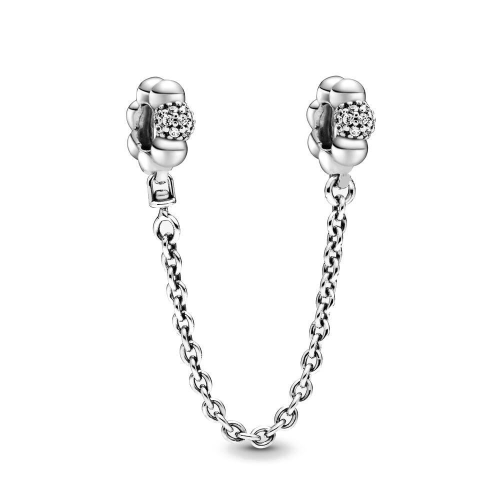 Coppersparkling Clear Sparkle Flower Butterfly Safety Chain Charm Bead Fit Original Pendant Diy Jewelry For Women