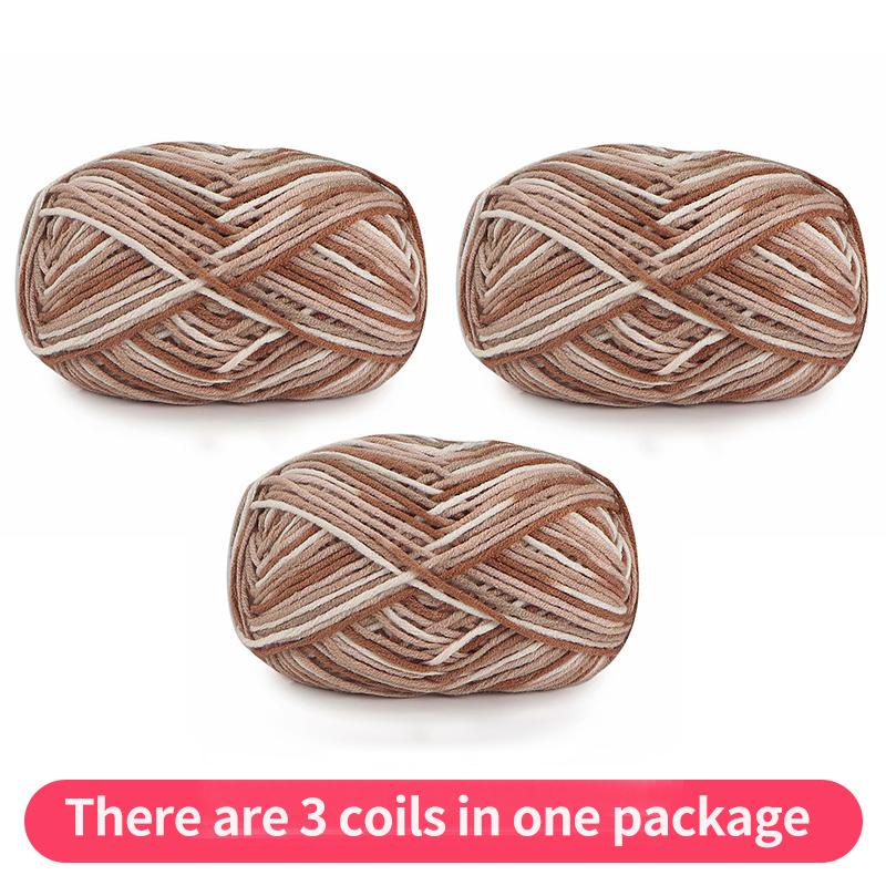 

150 г секционная окрашенная градиентная разноцветная пряжа молочный хлопок средней толщины ручного вязания крючком для свитера, шапки, шарфа 3 rolls