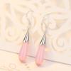 Qiaolanxuan Korean Style Sterling Silver Cat's Eye Teardrop Earrings with Natural Crystal
