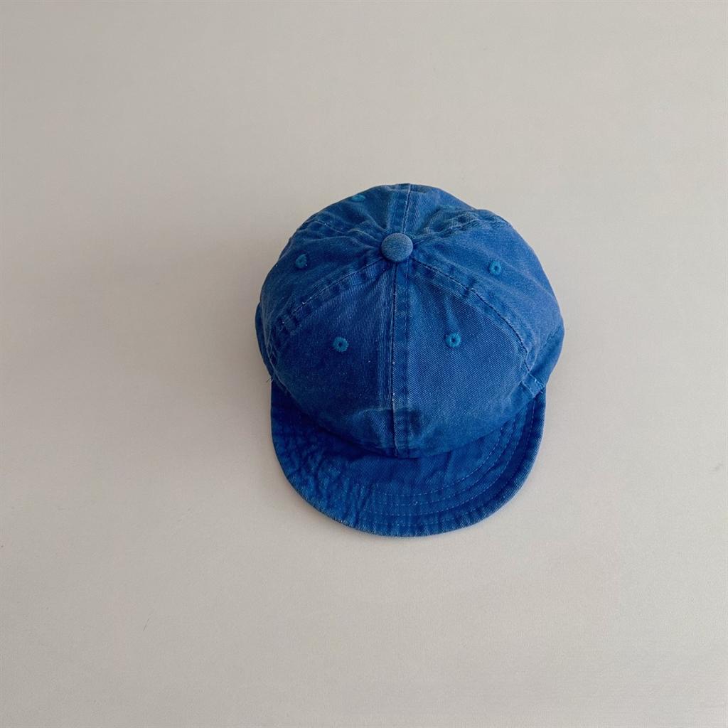 Japanese New Children'S Retro Washed Soft Brim Concave Cap Boys And Girls Baby Candy Baseball Cap