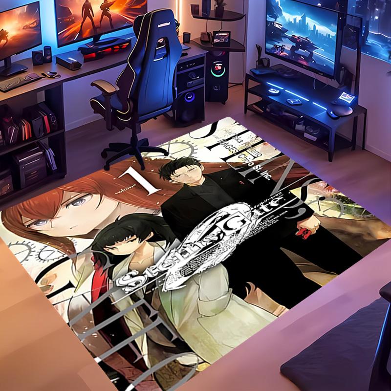 Steins;Gate-Themed Entrance Mat,Non-Slip Mat Area Rug,Room Decor,Outdoor Decor,Kitchen Rug,Doormat - Machine Washable,Easy to Clean