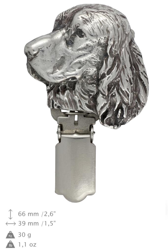 English Springer Spaniel – Brooch with a clip, holder for a start number – Design 02 | Art-Dog