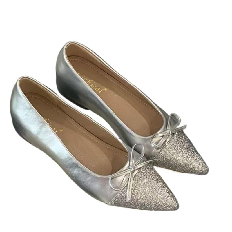 Women Flats New Bow Tie Flats Shoes for Women Ballerinas Pointed Toe Slip On Flat Lazy Loafers Casual Comfortable Sneakers Women