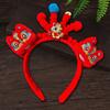 Headwear New Year Hair Hoop Embroidered Bow Ancient Style Hairband Cute Red Plush Headband  Gift