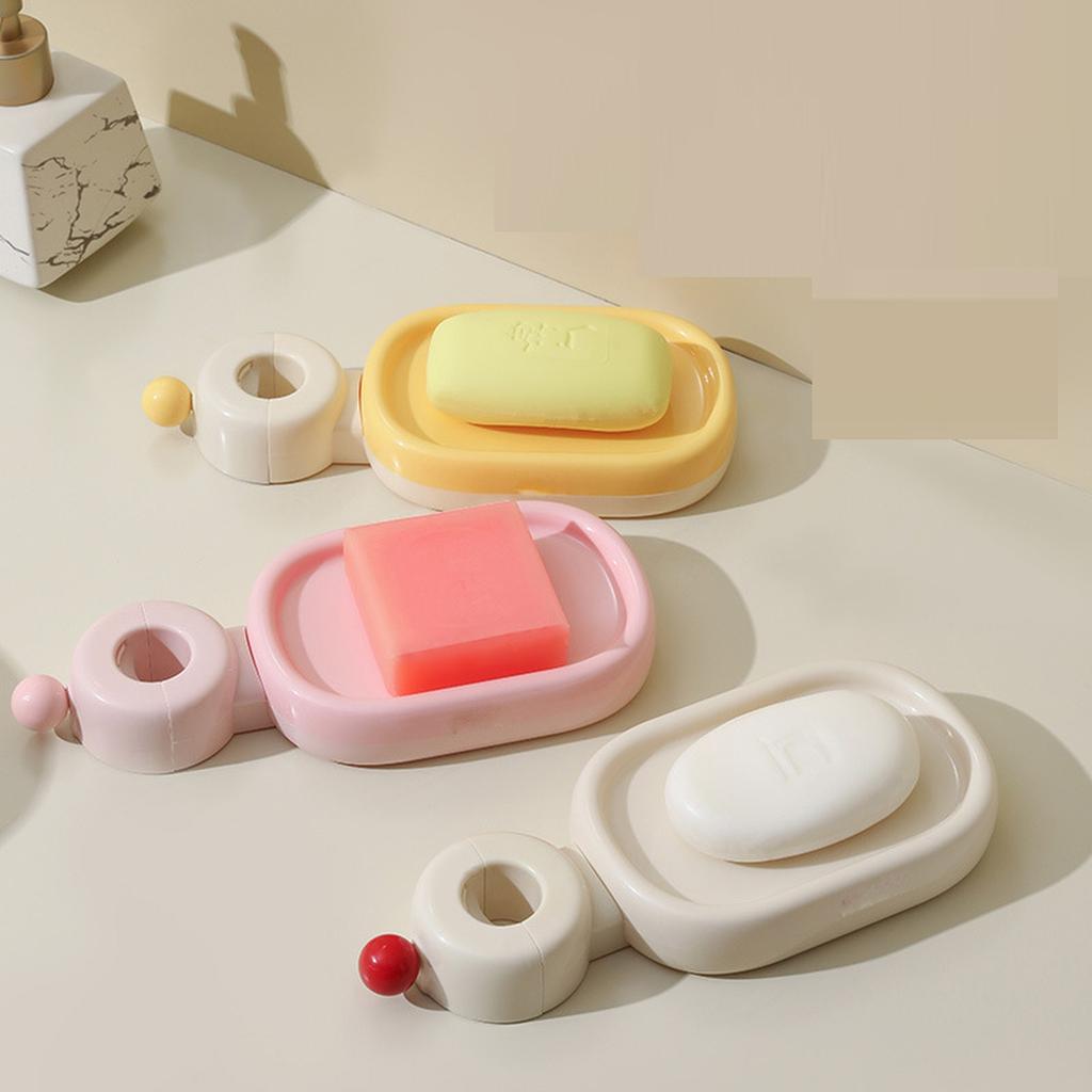 Wall Mounted Soap Dish Holder Multifunctional Bathroom Soap Box Space Saving Soap Tray for Home Bedroom Study Room Shower