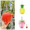 500ml Strawberry Straw Cup Fruit Shape Pineapple Straw Cup Drinkware   Christmas
