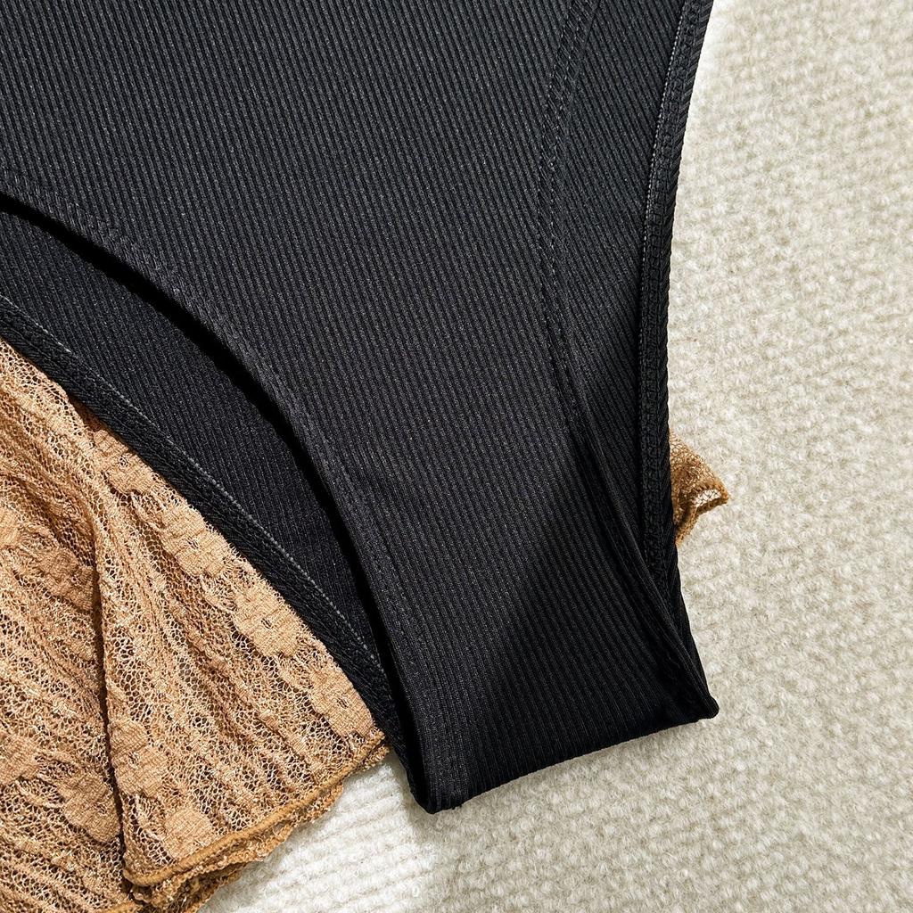 New Sexy Lace Puff Sleeves Four Pieces Bikini Sets Swimsuit For Women Long Sleeves Swimwear Female Bathing Suits Beachwear