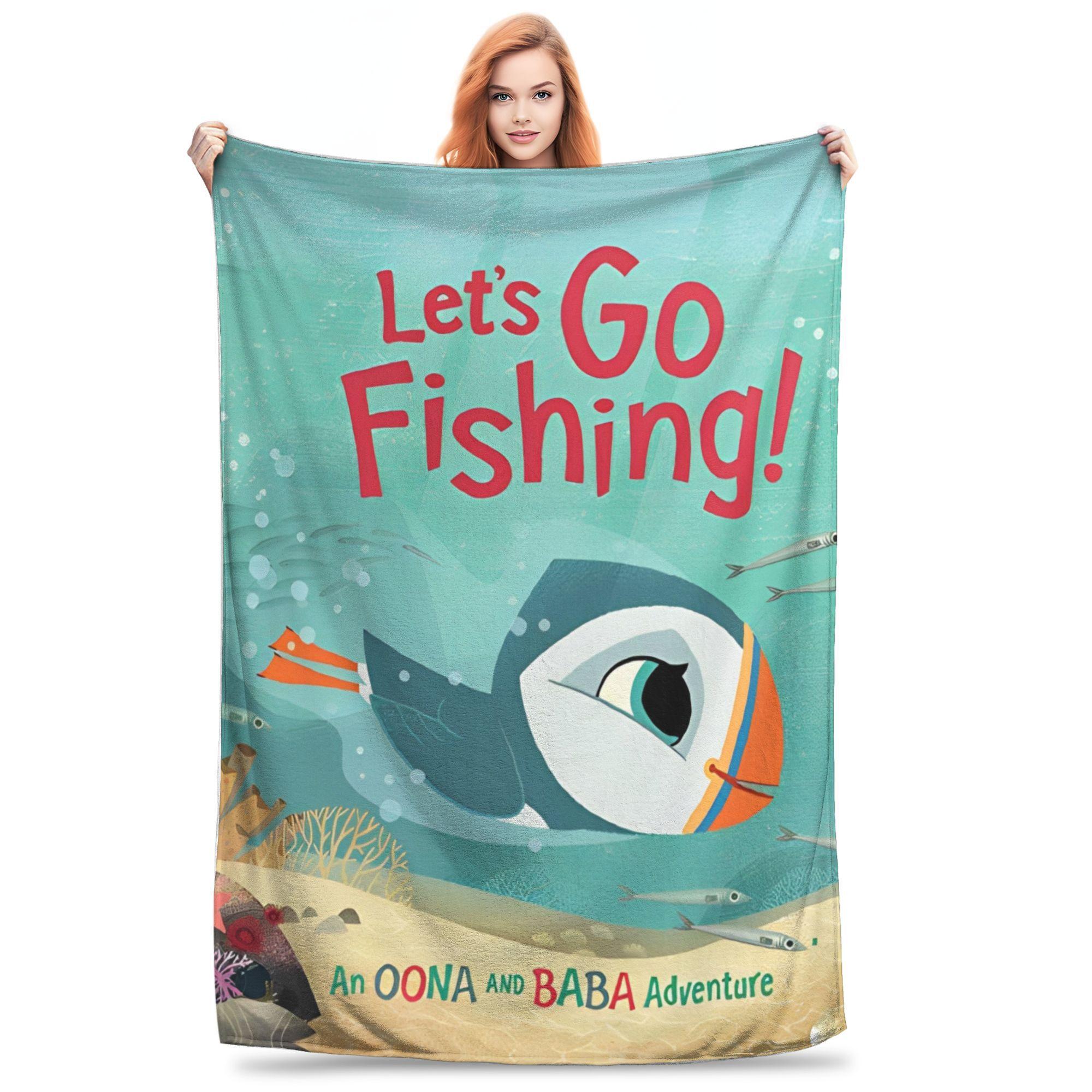Puffin Rock Cartoon   Flannel Blanket  Awesome Throw Blanket for Bed Sofa Couch 200x150cm Rug Piece 30x40in