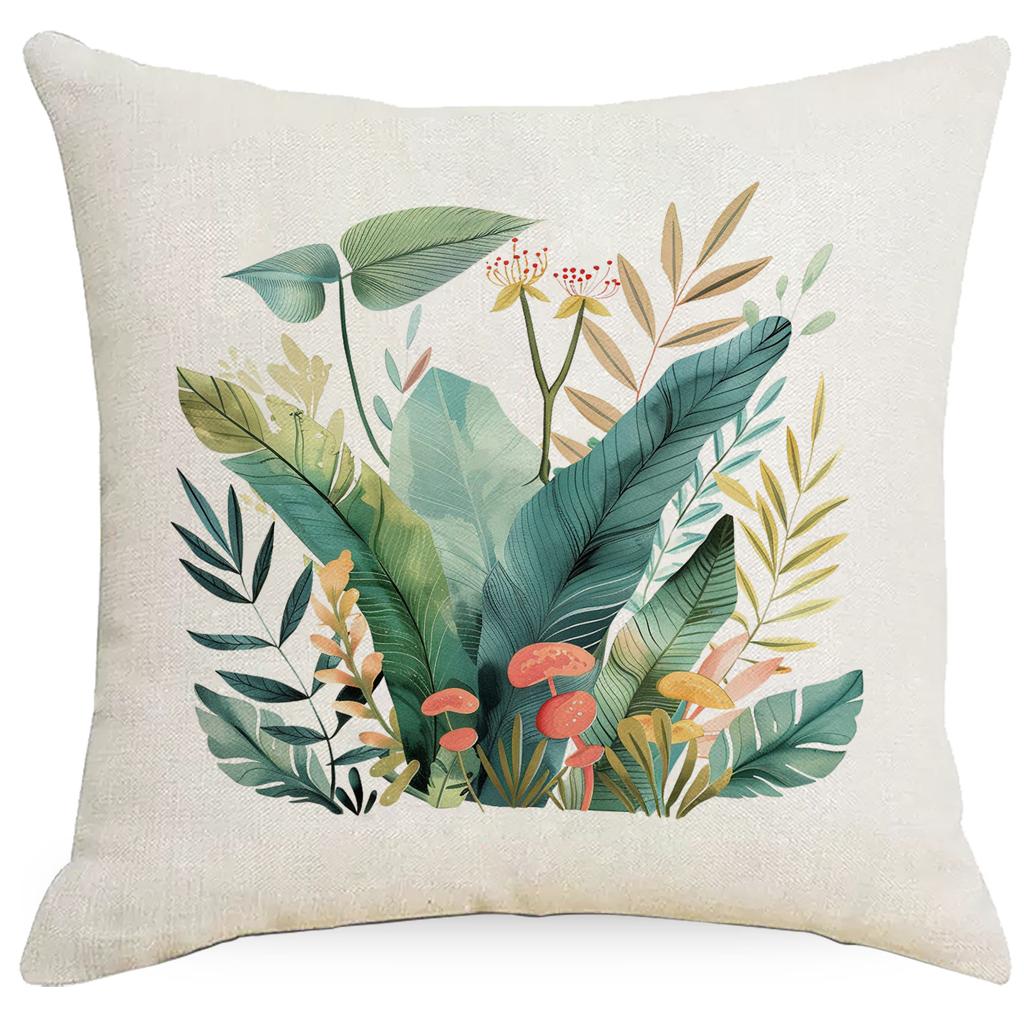 Summer Plant Leaves Pillow Simple Modern Tropical Plant Green Plant Pillow Sofa