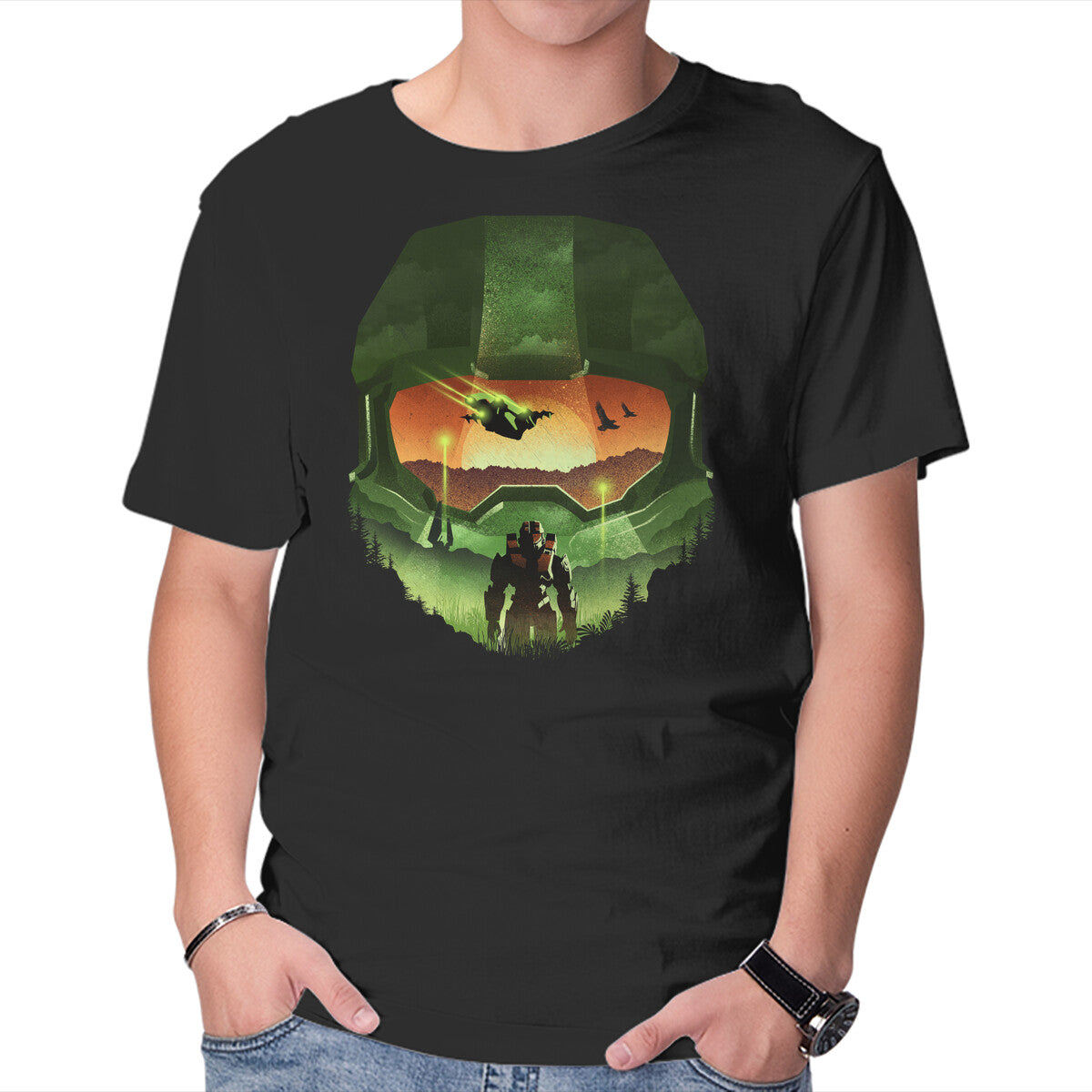 Unisex Crew Neck T-Shirt Infinite Landscape Graphic Short Sleeve Casual Tee XXXL