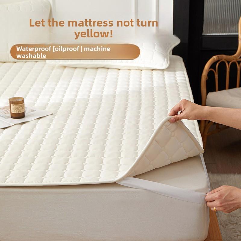 Polyester Bed Mattress Protector With Nonslip Waterproof Cover For Home And Dorm Use
