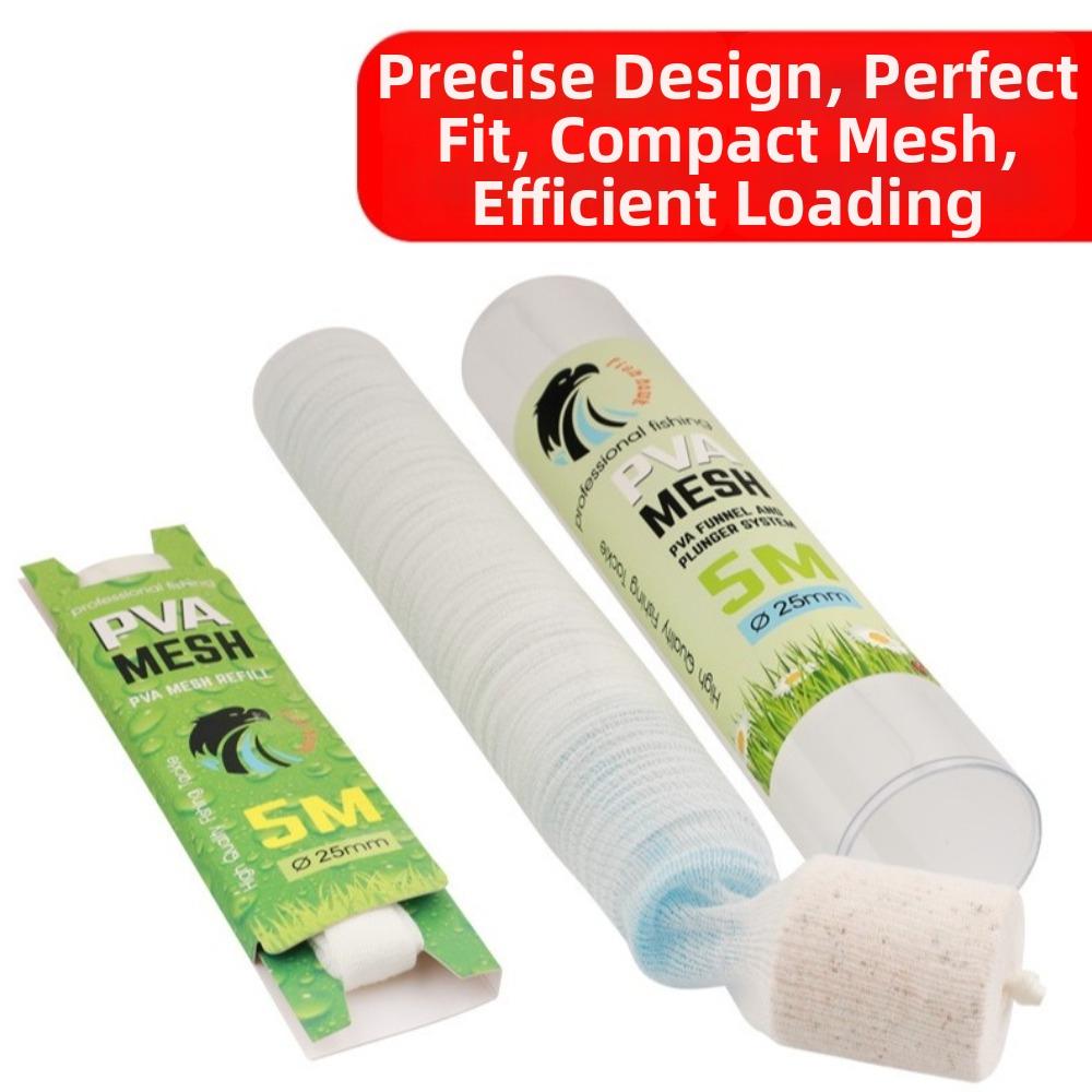 Water-soluble PVA Fishing Mesh 18/25/37/44MM Diameter Fishing Nest Refill for Carp Fishing