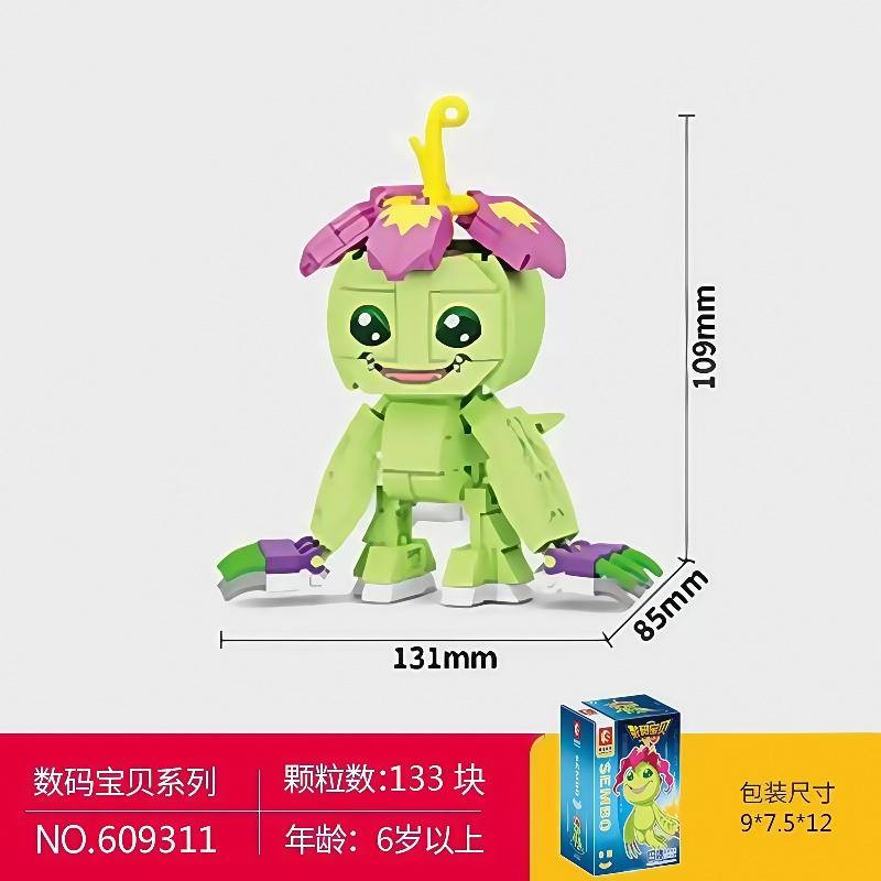 SEMBO Digimon Building Blocks Anime Agumon Gabumon Gabumon Palmon Small Particle Assembled Toys Model Ornament Children s Gift no box