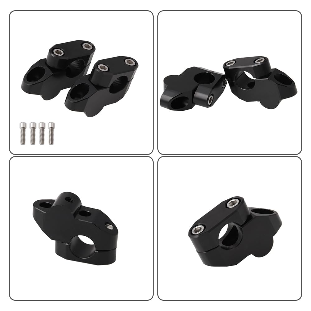 LKCCTK Motorrad Lenkererhöhungen Lenkererhöhungen Lenkerbock 1 Satz Schwarz 22mm Lenkererhöhung Halterung Universal