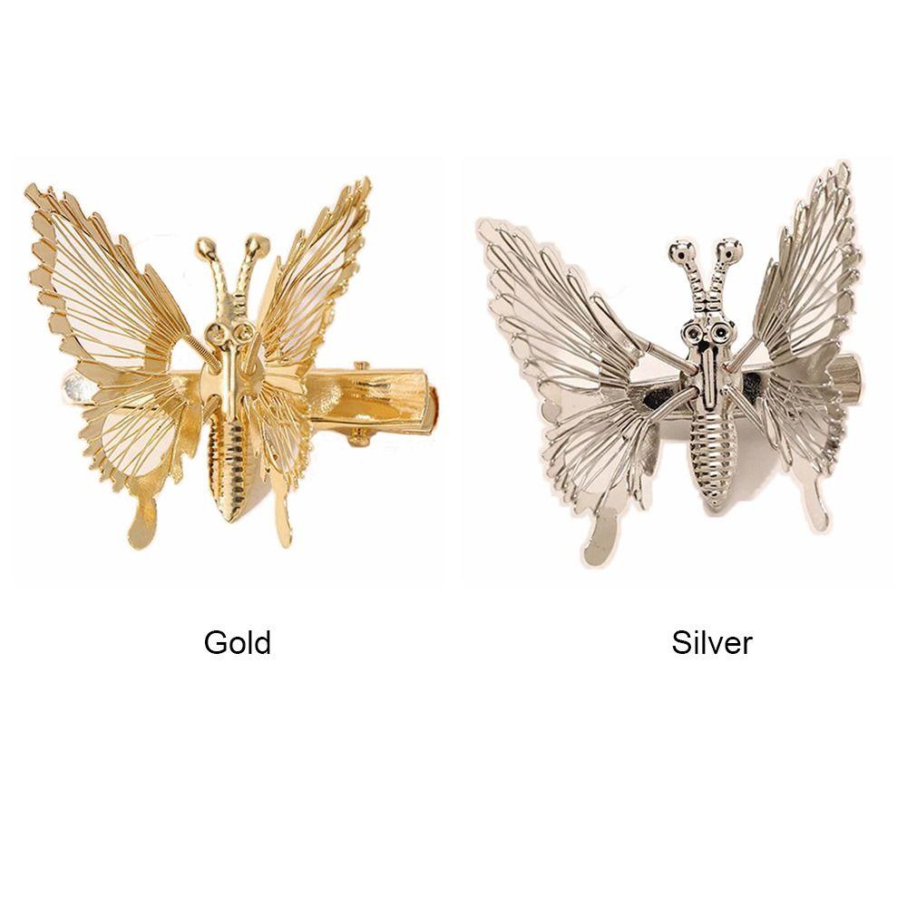 Spring Moving Butterfly Hairpin Gold Silver Bangs Hairclip Gift Butterfly Hair Clip